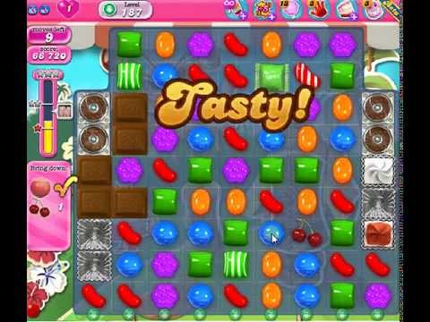 How to beat Candy Crush Saga Level 187 - 2 Stars - No Boosters - 103