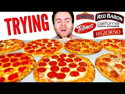 Download TRYING EVERY FROZEN PIZZA! Which Is The Best? - Digiorno, Totino's, & MORE Taste Test!