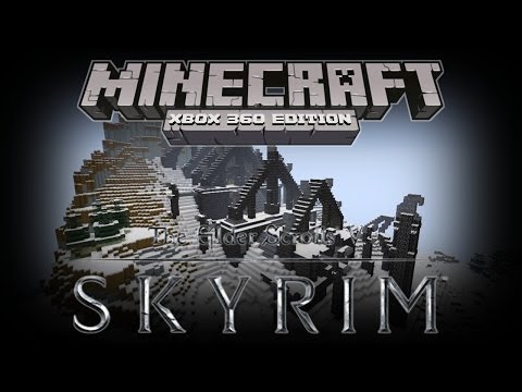 Minecraft Xbox 360: Skyrim Mash-up Pack Review! (Amazing Themed World!