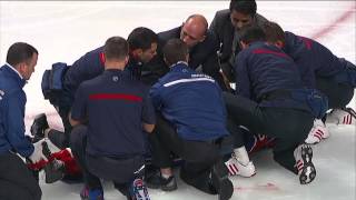 George Parros vs Colton Orr 2nd fight & injury Toronto Maple Leafs vs Montreal Canadians 10/1/13 NHL