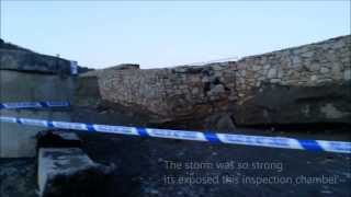 Seaton Beach Cornwall 2014 - damage after the storms