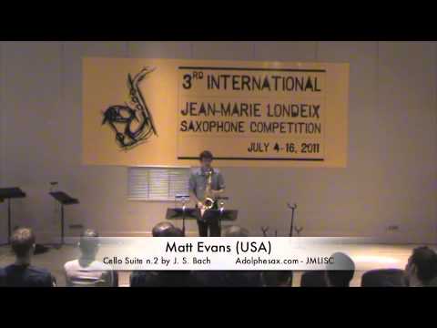 3rd JMLISC: Matt Evans (USA) Cello Suite n.2 by J.S. Bach