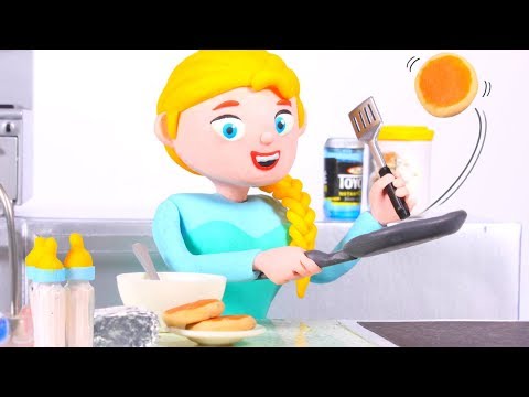 FUNNY KIDS LOVE PANCAKES ❤ Play Doh Cartoons For Kids