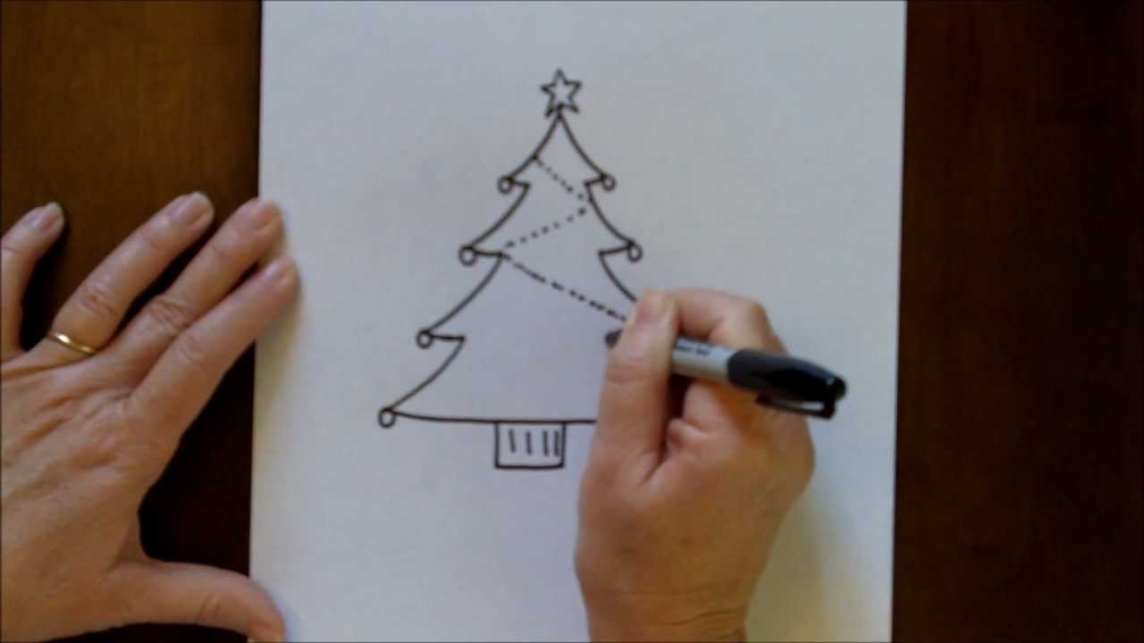How to Draw a Christmas Tree Simple Drawing Tutorial for Beginners - YouTube