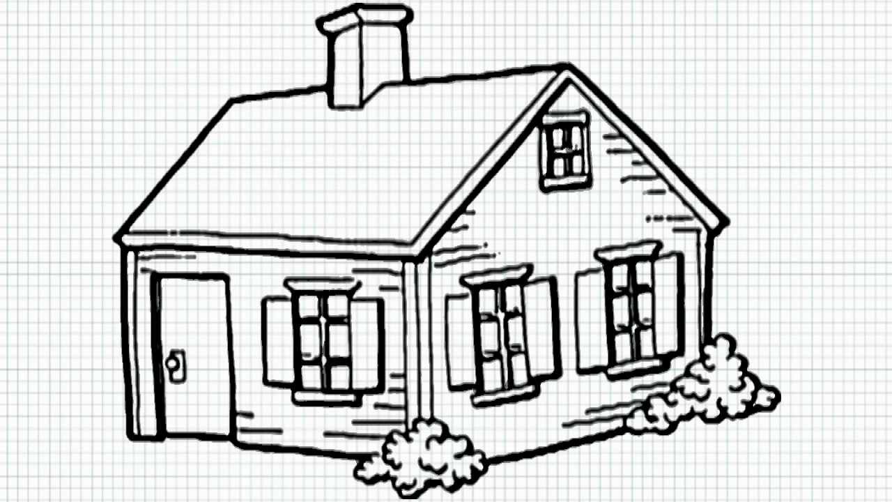 How to draw a house for kids - YouTube