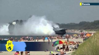 Russian military craft makes unexpected beach landing: Kremlin says incident was 'routine training'