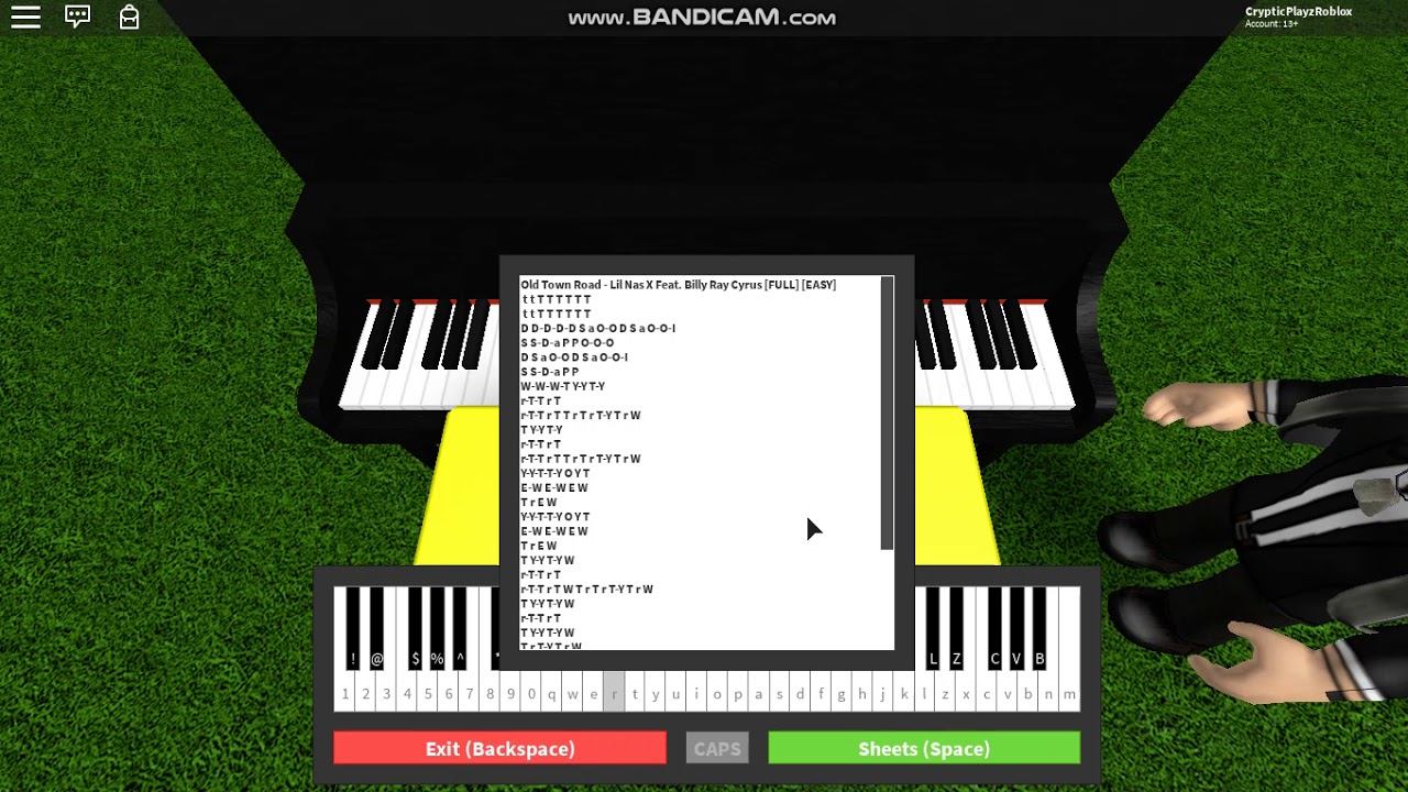 Virtual Piano Sheets Roblox