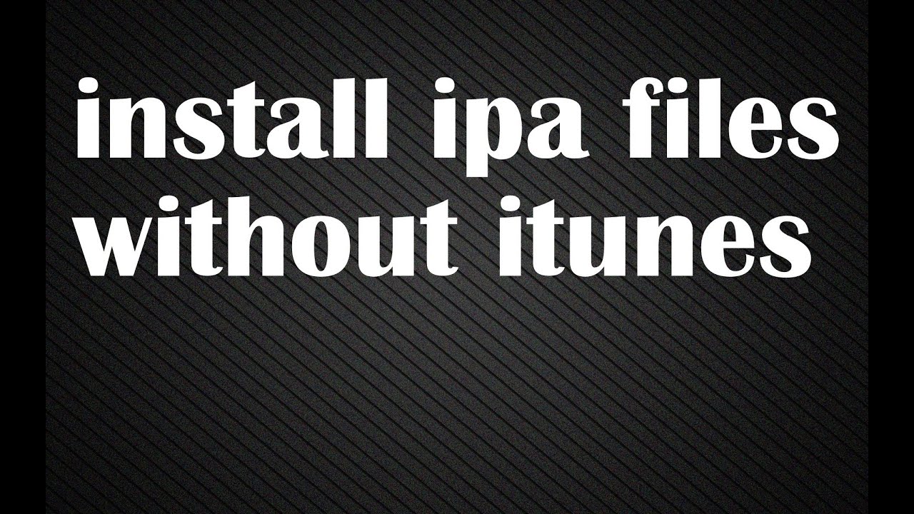 install ipa files with itunes