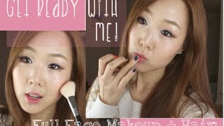 ♥ Get Ready With Me!! ♥ Full Korean-Style Makeup & Hair | 같이 준비 해요! 이쁜 화장 & 머리♥