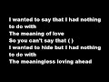 Under the Influence of Giants Meaningless Love