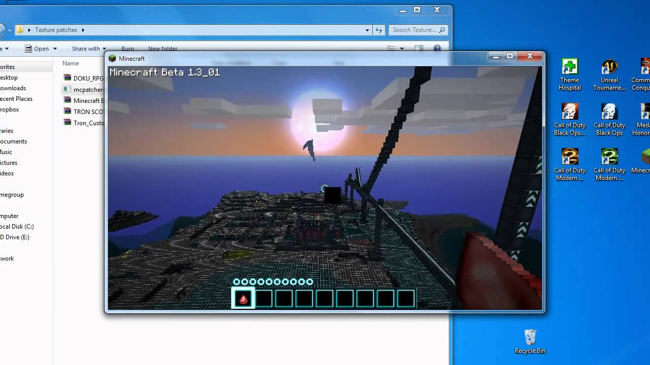 Minecraft - McPatcher Tutorial - Tron Legacy - HD Texture Pack Loader ...