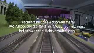 JVC Adixxion GC-XA 2 als Modellbahnkamera im Schattenbahnhof