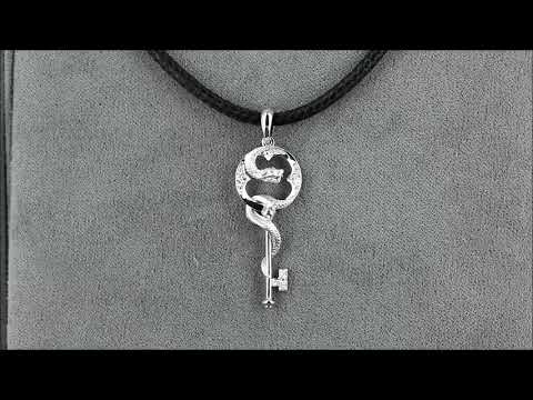 Серебряная подвеска «Посох Асклепия»