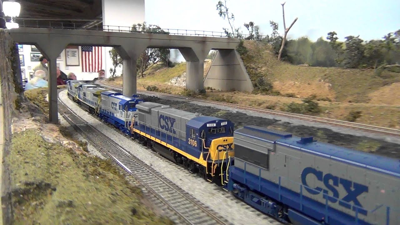 CSX GE Powered Coal Train HO Scale Full Run HD - YouTube