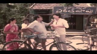 Manchi Manasulu  Suthivelu at Cycle Repair Shop Comedy Scene  Bhanuchandar, Rajani, Bhanu Priya