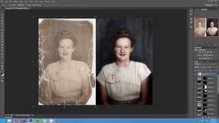 Timelapse of the Colorization and Restoration of a Damaged Photo