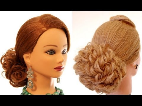 Hairstyle for long medium hair. Updo hairstyles. - YouTube