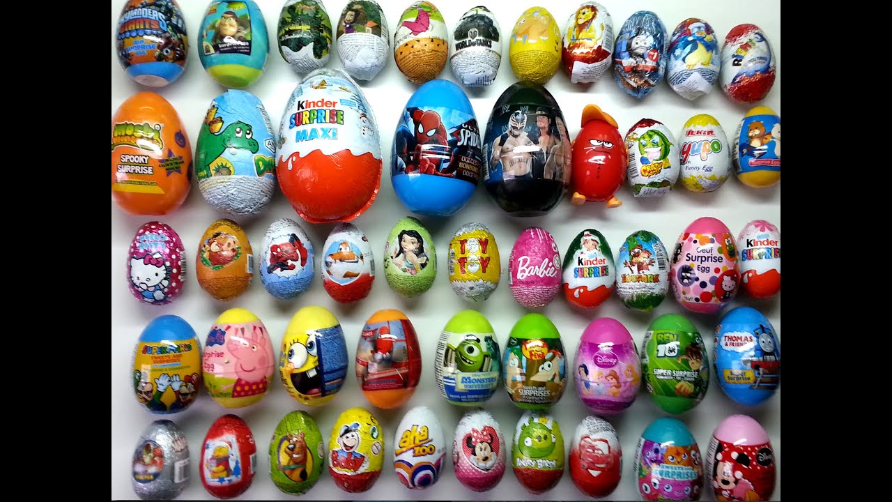 50 Surprise Eggs Kinder Surprise Maxi Plastic Eggs Disney Zaini