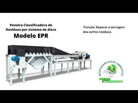 Peneira Classificadora de Resíduos por sistema de disco Modelo EPR