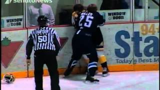 Hockey Fight: Locke Muller vs Ryley Miller