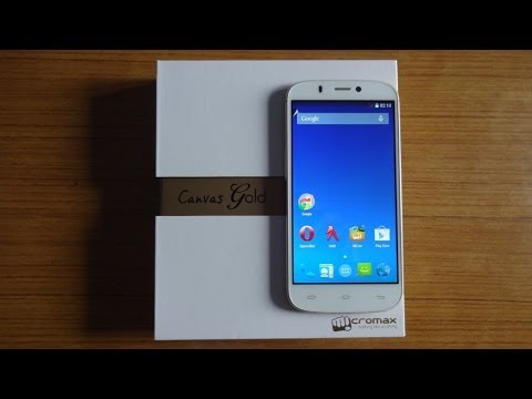 Micromax Canvas Gold A300 Unboxing (White  Gold)