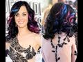Katy Perry Curly Colored Highlights Hair Tutorial - Youtube