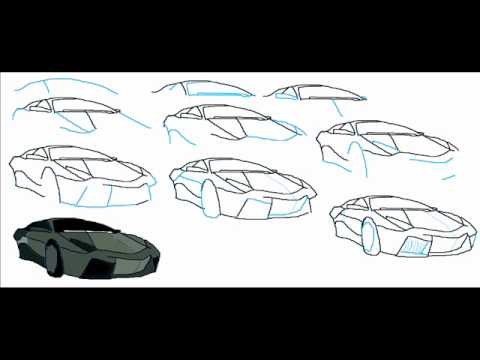 How To Draw A Lamborghini Reventon Car Easy Simple Step By ...