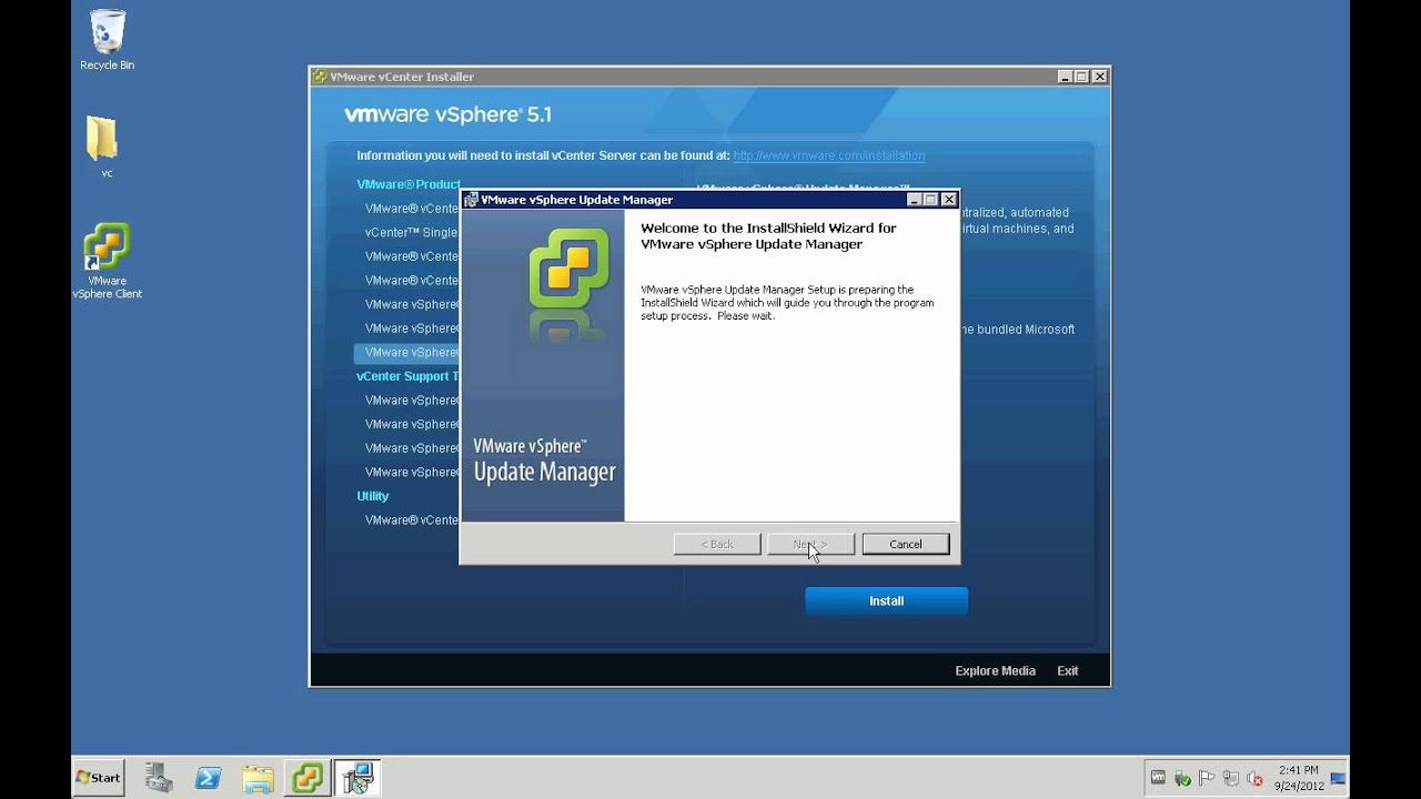 vCenter 5.1 Update Manager: Installation - YouTube