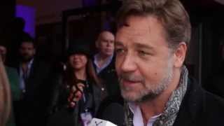 Russell Crowe Schools Reporter at the Noah Dublin Premiere