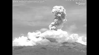 Espectacular explosión del Volcán Popocatépetl 18 de junio 2014