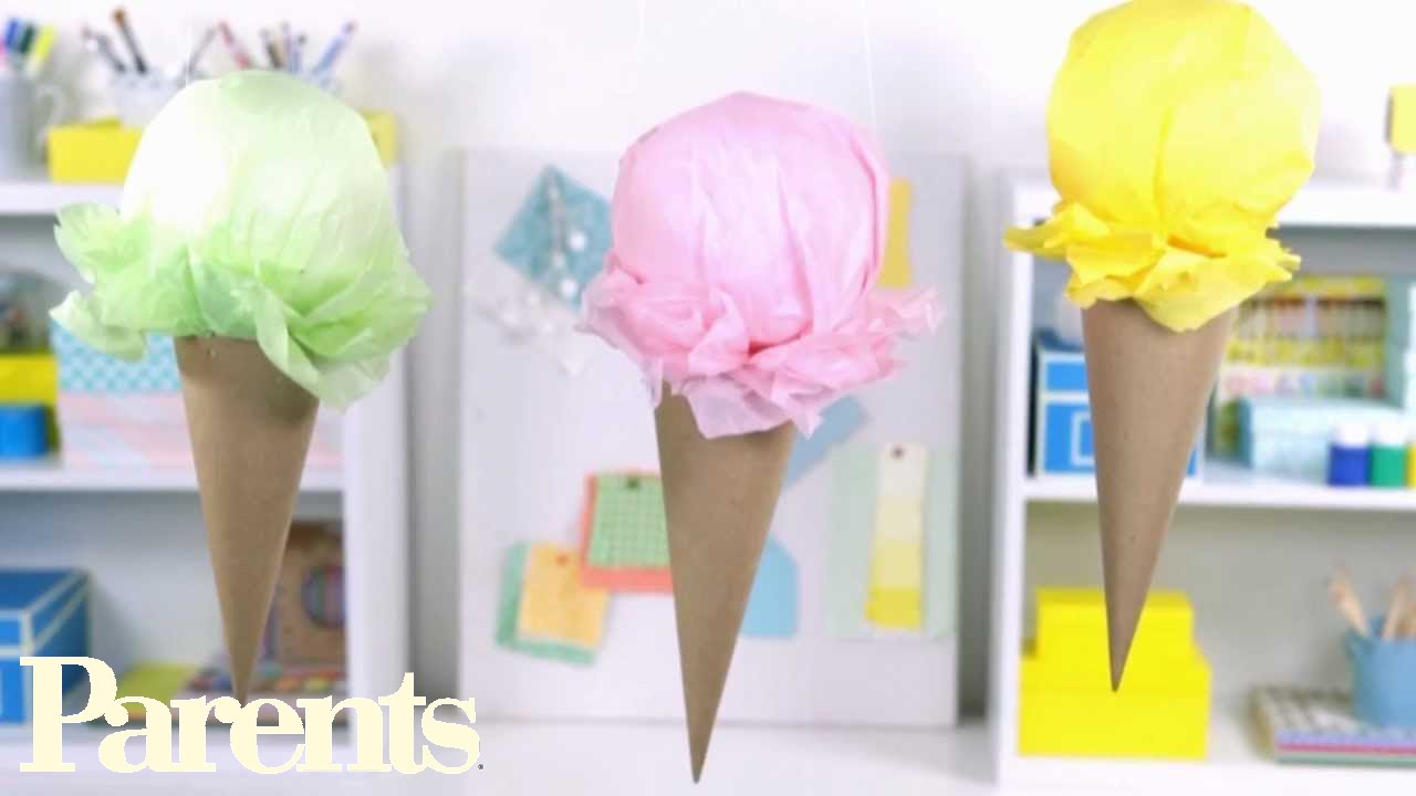 Party Decorations Ideas -- Easy Ice-Cream Craft - YouTube