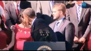 Woman Faints Behind Obama At White House Event