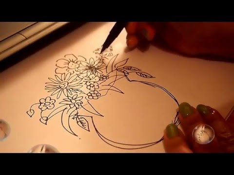 Vase Of Flower Drawing and Coloring - YouTube