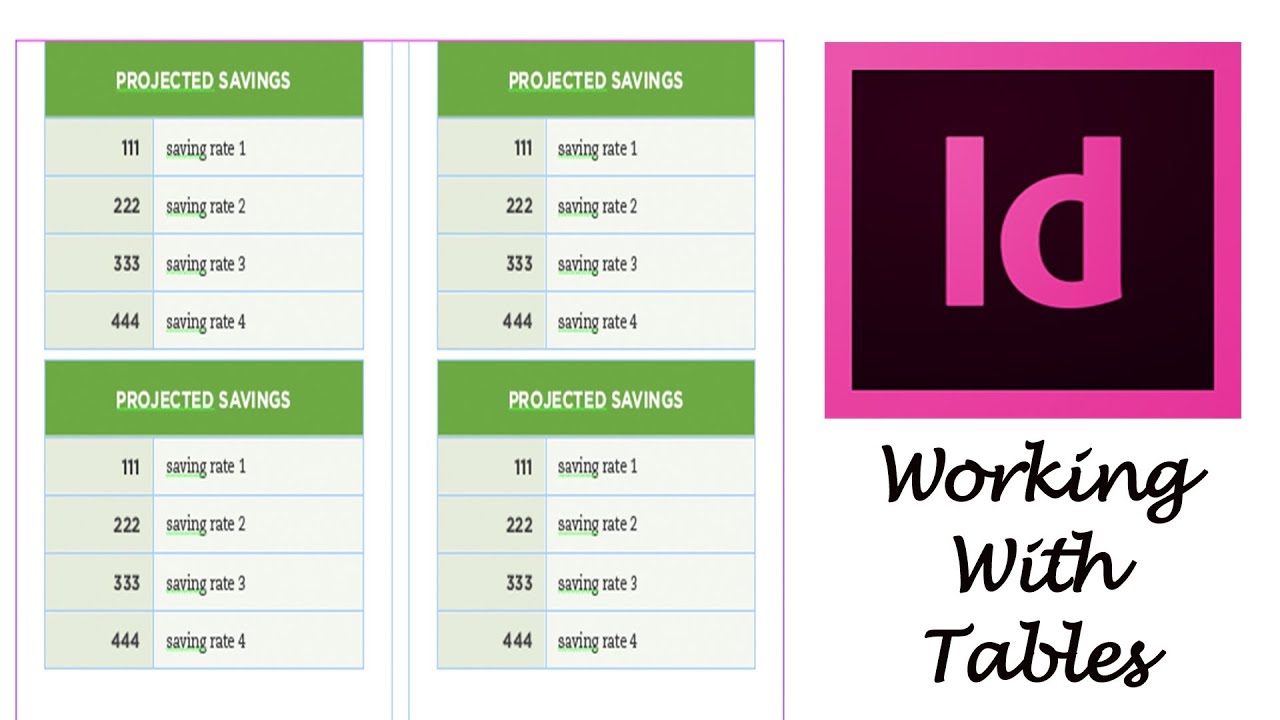 table templates for indesign