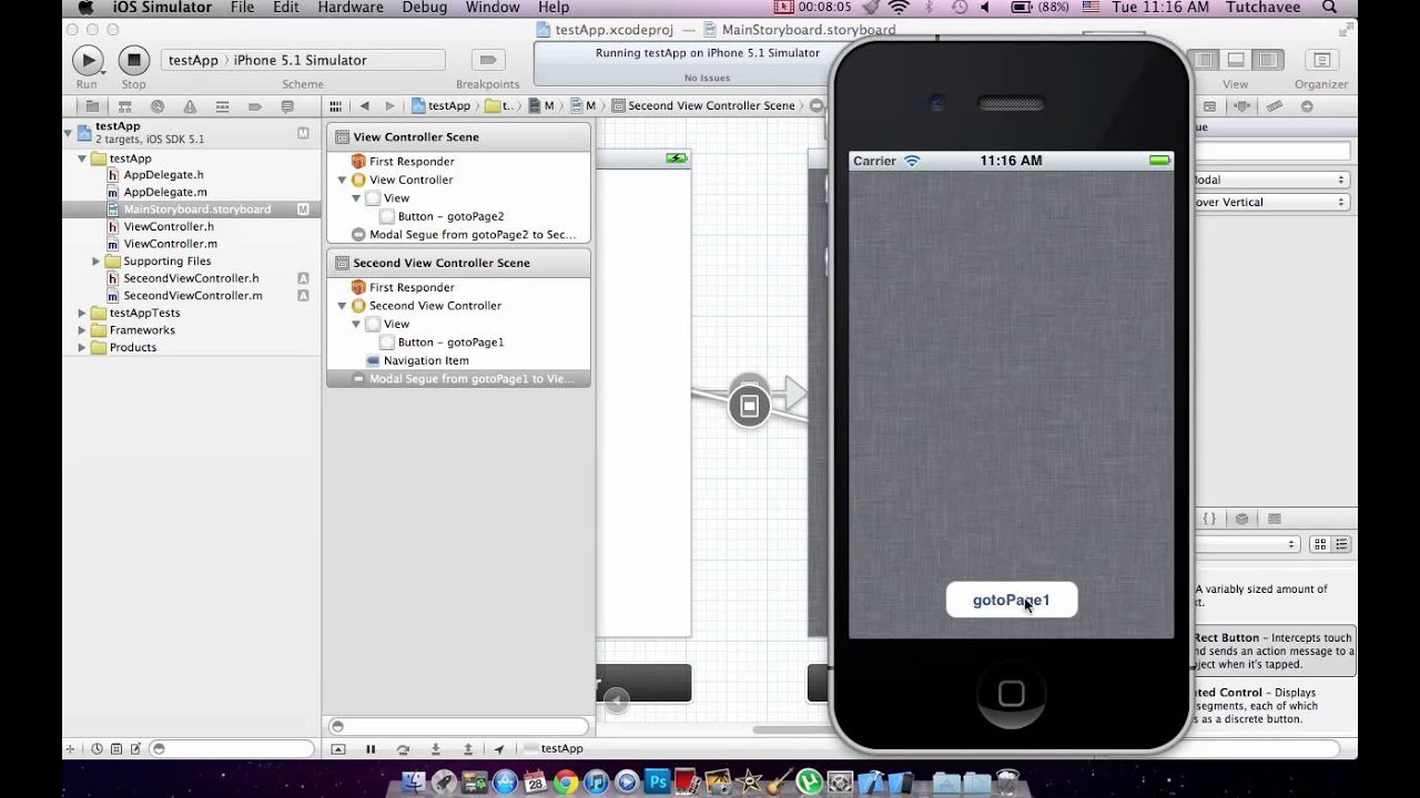 XCode 4.3 Storyboard UIView [Thai Language] - YouTube