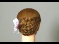 Прическа на средние волосы с плетением. Hairstyle for medium hair Прическа на средние волосы с плетением. Hairstyle for medium hair