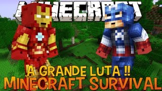 Minecraft Survival Ep.42 - Homem de Ferro vs Capitão America A GRANDE LUTA !! com @Ambuplay