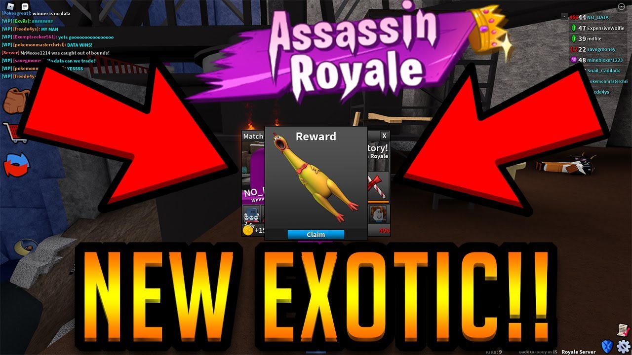 Free Exotic Knife Getting My First Victory Royale Roblox Assassin