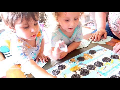 Twins Play Vintage Oreo Matching Game & Funny Birthday Celebration