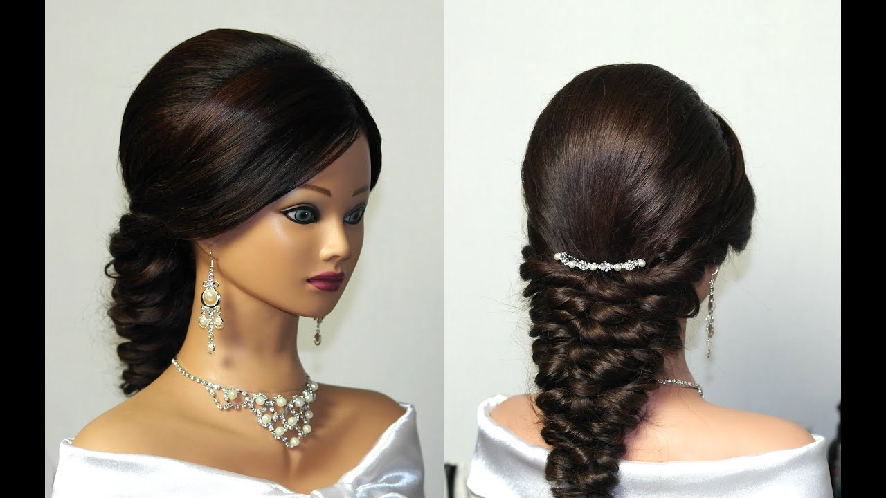 Wedding prom mermaid hairstyle for long hair. - YouTube