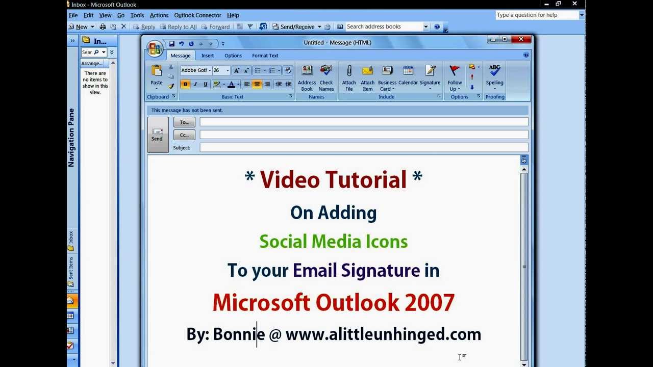 how to add social media icons to email signature outlook 2010