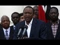 Kenyan President Uhuru Kenyatta has spoken to the nation to announce three days of mourning, and...

euronews, the most watched news channel in Europe
Subscribe for your daily dose of international news, curated and explained:http://eurone.ws/10ZCK4a
Euronews is available in 13 other languages: http://eurone.ws/17moBCU

http://www.euronews.com/2013/09/24/nairobi-siege-over-kenyatta-says-attackers-beaten-and-shamed
Kenyan President Uhuru Kenyatta has spoken to the nation to announce three days of mourning, and that the Westgate hostage crisis is over.

His announcement followed another day of confusion, contradiction, and waiting outside the Westgate shopping mall in Nairobi as Kenyan security forces moved in.

\