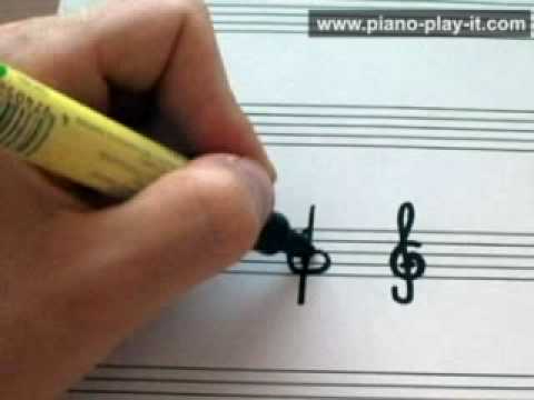 How to Draw a Treble Clef - A Free Beginner Piano Lesson (Music Theory