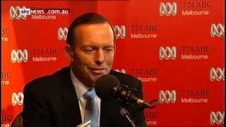 Abbott winking and smirking at radio host during distressed talkback caller question