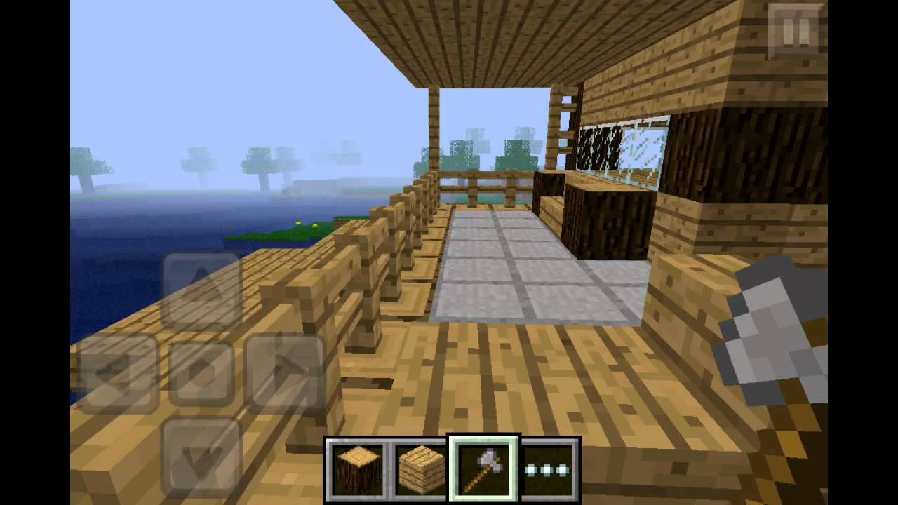 Minecraft Pe wooden house design - YouTube