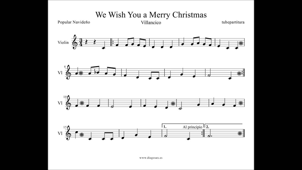 We Wish You a Merry Christmas Sheet Music for sax flute violin trumpet clarinet sax tenor