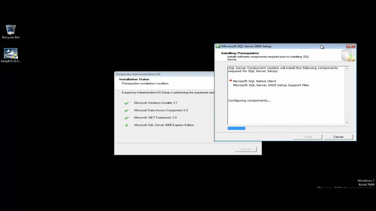 Installing Kaspersky Administration Kit 8.0.2134 - YouTube