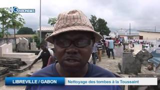 LIBREVILLE / GABON: Nettoyage des tombes à la Toussaint