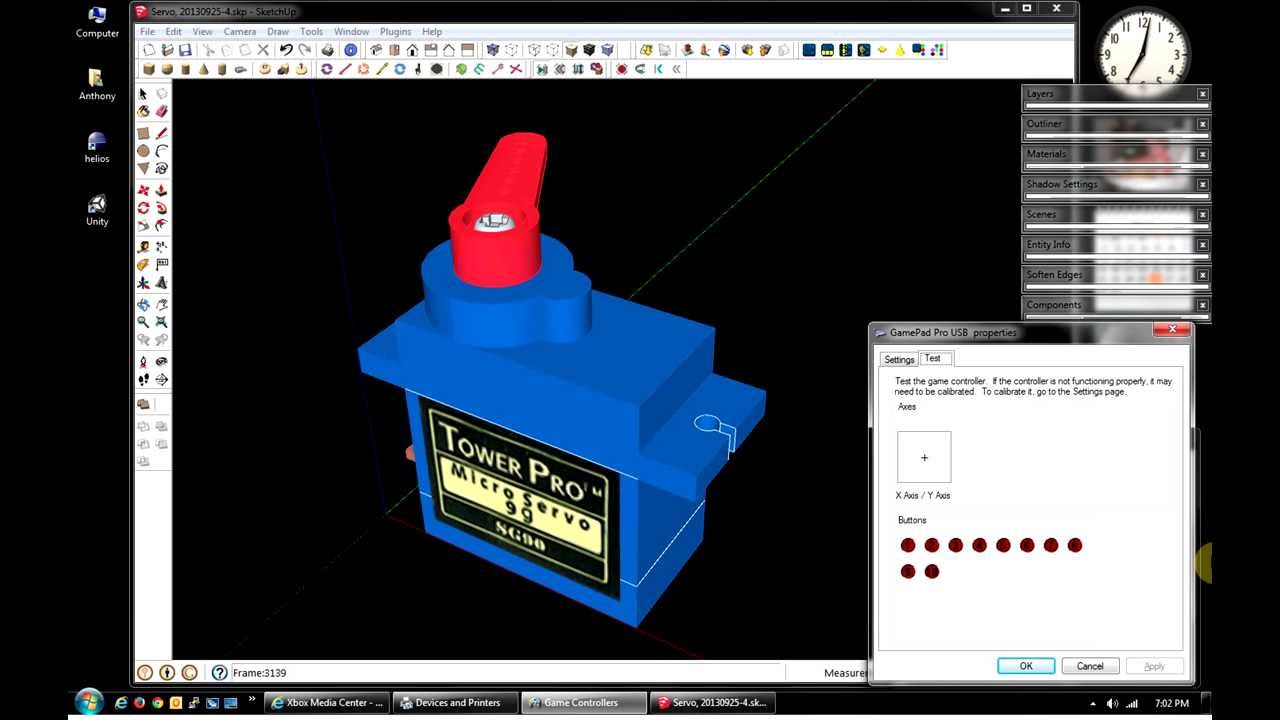 SketchyPhysics Servo Control via Joystick Input - YouTube