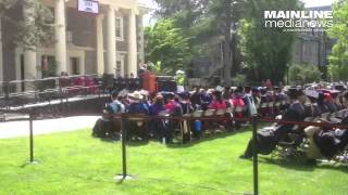 At Haverford College grad, speaker William Bowen gives views on Robert Birgeneau protest.